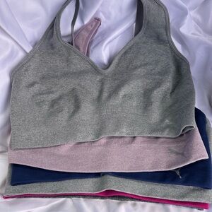 Puma Gray and Pink Sports Bras with Medium Support Bundle of 6
